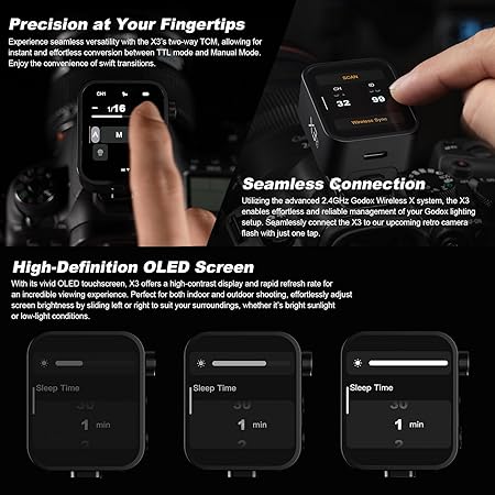 Godox X3C X3 C X3-C TTL Wireless Flash Trigger Compatible for Canon Camera, OLED Touchscreen Flash Transmitter,Built-in Lithium Battery+Quick Charge(Upgrade Version of X2T-C/Xpro-C/XProII-C) Godox X3C X3 C X3-C TTL Wireless Flash Trigger Compatible for Canon Camera, OLED Touchscreen Flash Transmitter,Built-in Lithium Battery+Quick Charge(Upgrade Version of X2T-C/Xpro-C/XProII-C)